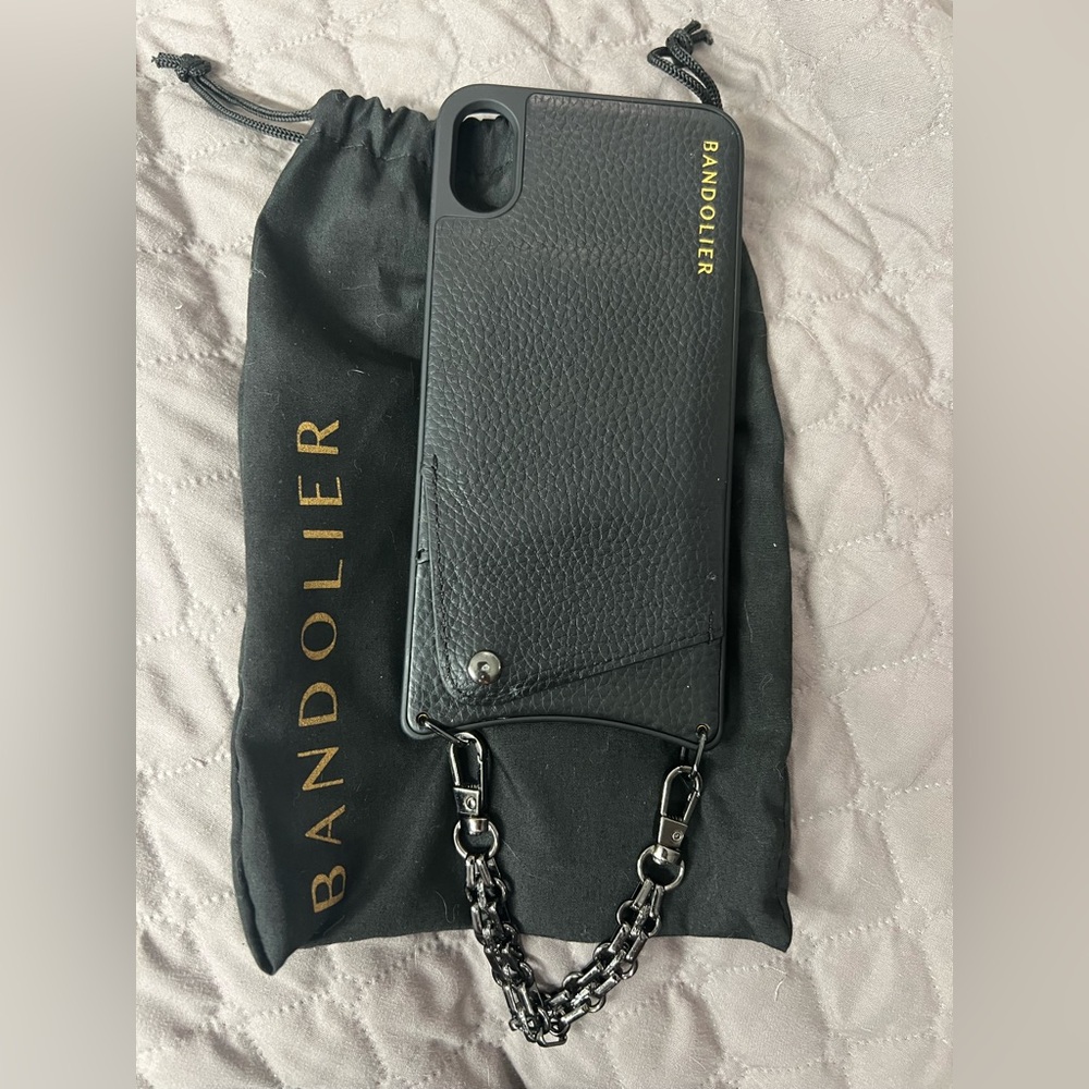 Bandolier Black Phone Case with Chain - XS MAX